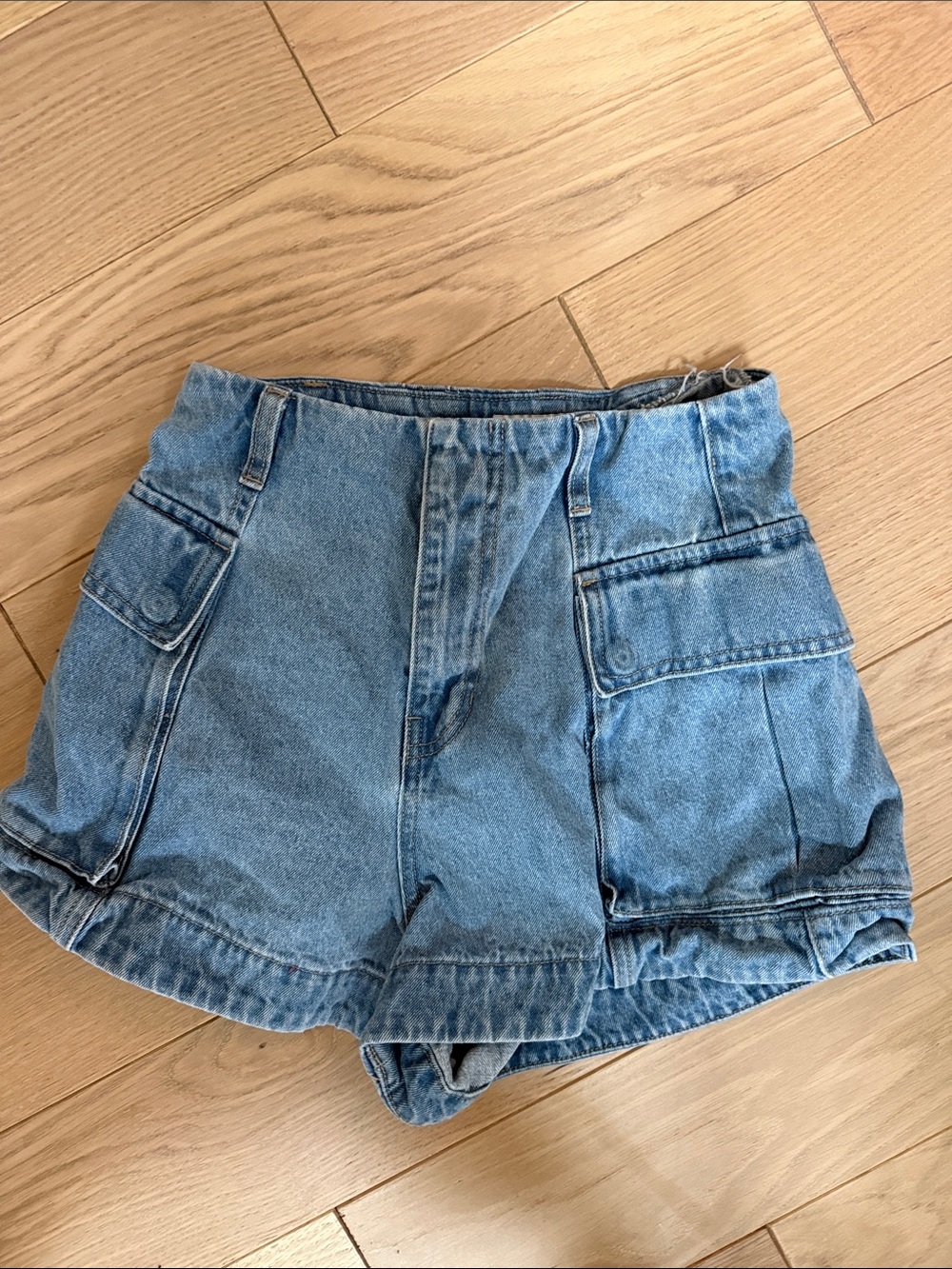 Shona Joy Light Blue Denim Cargo Shorts